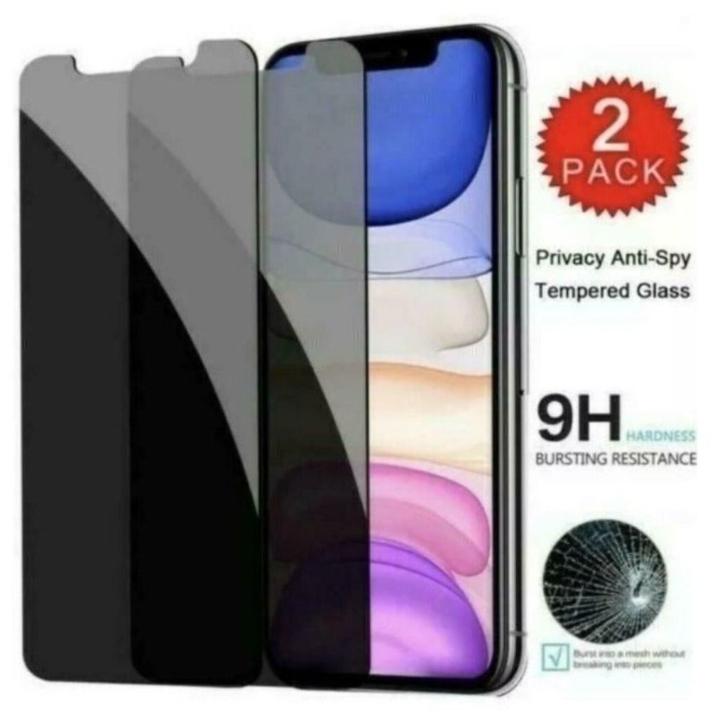 2 Pack Privacy Screen Protector for iPhone 13 Pro Tempered Glass Case Friendly